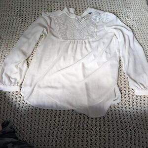 Express White Lace Detail Blouse